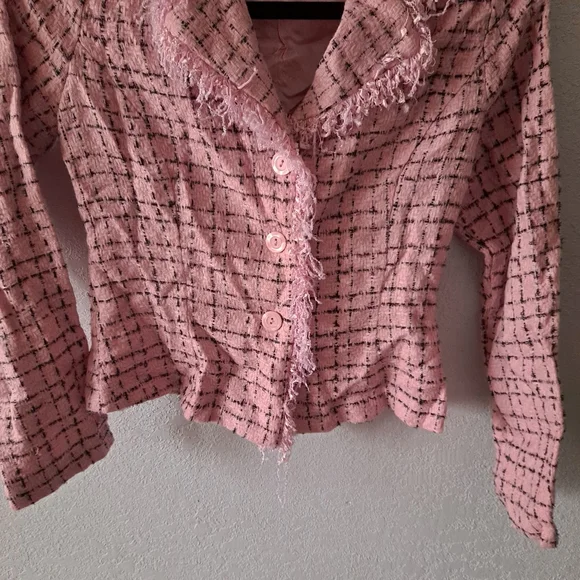 Vintage Pink Tweed Blazer - Picture 3 of 6